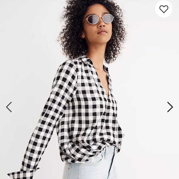 Wrap-Front Shirt in Buffalo Check - Picture 2 of 7